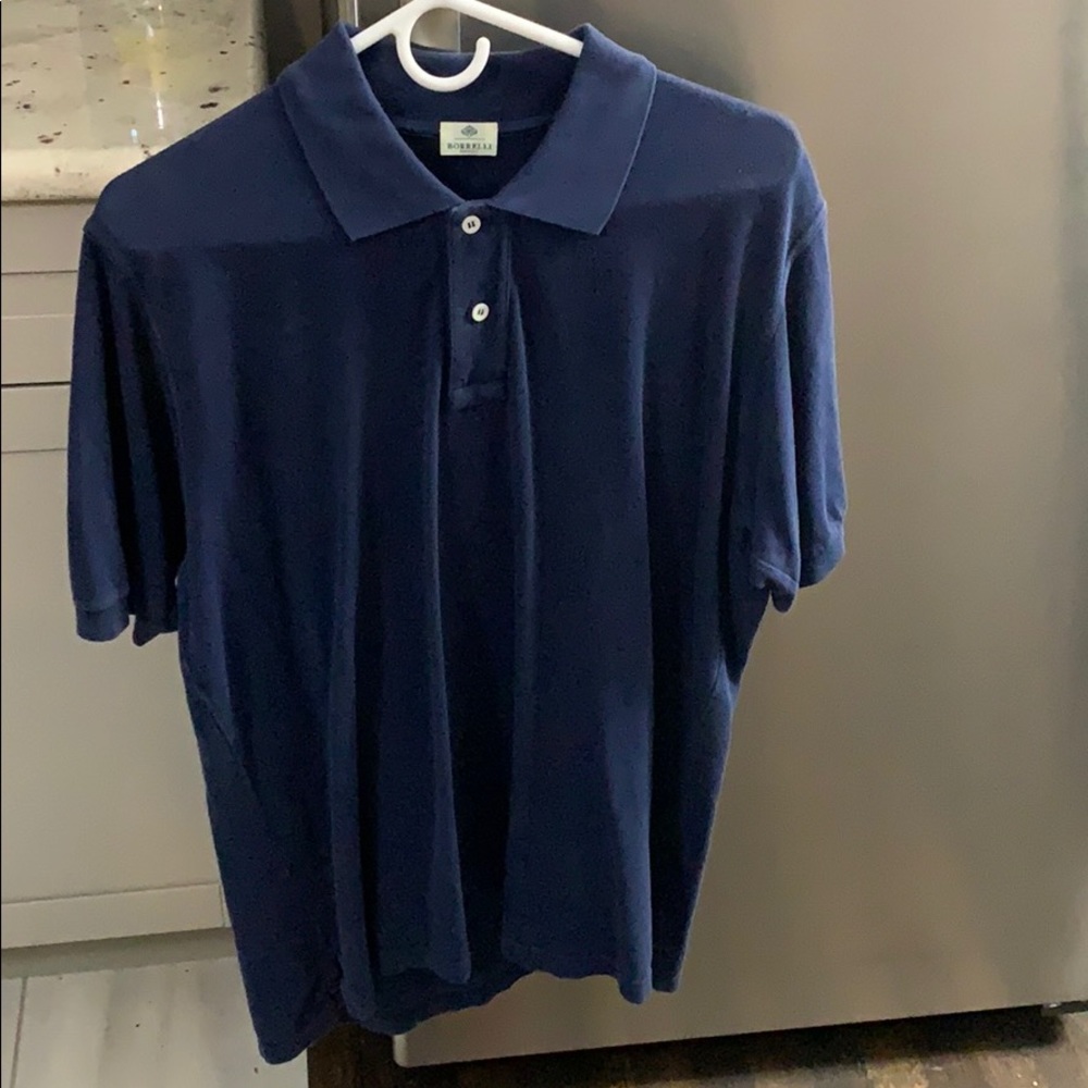 Navy blue Borrelli Napoli size 58 polo shirt.